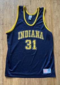Vintage Hanes Indiana Pacers Reggie Miller - Blue and Yellow Mesh- Size XL 48 - Picture 1 of 12