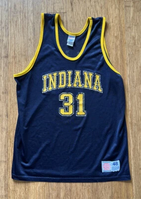 De colección Hanes Indiana Pacers Reggie Miller - Malla Azul y Amarilla - Talla XL 48 Foto 1 de 4