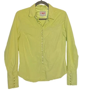 Roper Shirt Womens Small Lime Green Western Design Pearl Snap Cowgirl Top - Picture 1 of 9