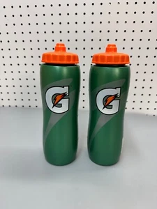 Gatorade 32 fl oz Orange & Green Contour Squeeze Water Bottle Set of 2 - Picture 1 of 7
