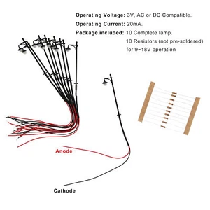 10pcs Model Railway N Scale 1:150 Lamps Street Lights Warm LEDs 1.85In LYM21 - Picture 1 of 6