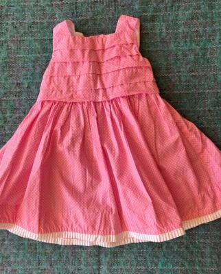 Vestido vintage a lunares Polly Flinders para niñas pequeñas-2T-rosa-plisado-forrado con lazo Foto 1 de 4