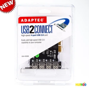 Adaptec USB2Connect 4-port USB Expansion PCI Controller Card AUA-4000B PC/MAC - Picture 1 of 4