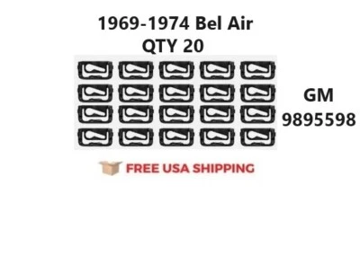 Se adapta a los clips de revelación de molduras de parabrisas de ventana trasera de vidrio Bel Air 1969-1974 Foto 1 de 2