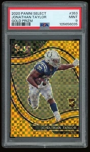 2020 Panini Select Gold Prizm Field Level #353 Jonathan Taylor RC /10 PSA 9 MINT - Picture 1 of 2