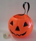 Halloween Blow Mold Jol Pumpkin Candy Pail Bucket Orange Vintage 1960S Read ?? B