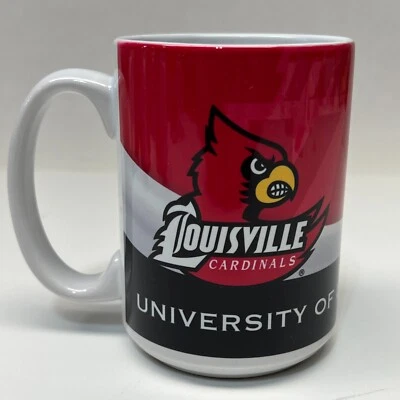 Taza de café Louisville Cardinals 15 oz taza de cerámica ondulada Boelter oficial de la NCAA Foto 1 de 4