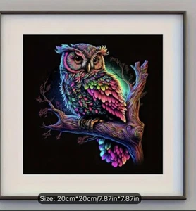 5D full of diamonds colourful animal owl diamond painting pack, kids,adults - Picture 1 of 4