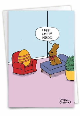 1 Funny Easter Card with Envelope - Empty Bunny Easter C9221EAG - Image 1 of 4