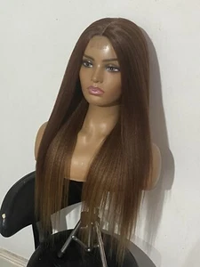 26 Inches Kinky Straight Human hair blend Wig - Picture 1 of 5