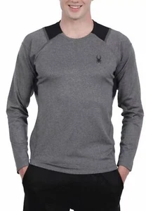 Spyder Active Men’s Long Sleeve Shirt, Color Gray, Medium, Stretch, Wicking.  - Picture 1 of 4