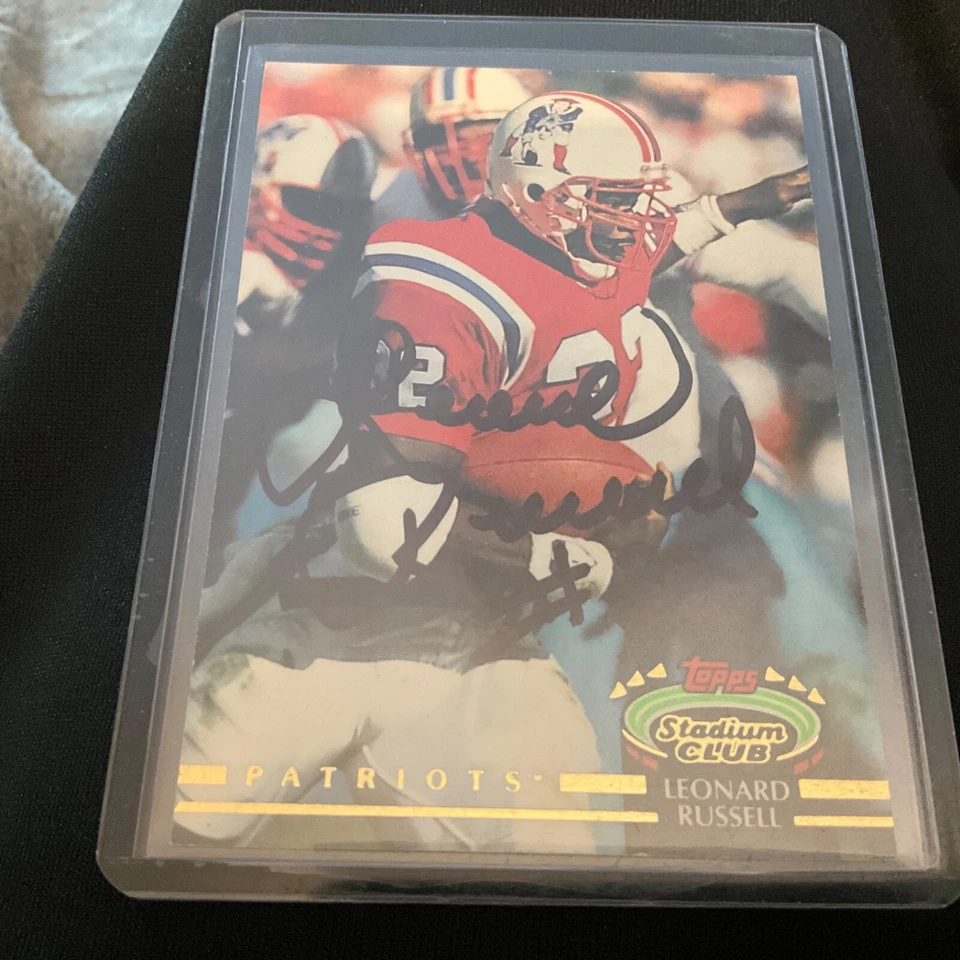 Autographed 1991 Stadium Club LEONARD RUSSELL Rookie         # B-1 - Image 1 of 1