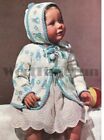 Knitting Pattern Baby Matinee Jacket Coat & Bonnet. Bunny Rabbit Motif