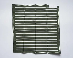 Brunello Cucinelli $195 NWT Cotton Pocket Square Green White Striped Dot Print - Picture 1 of 4