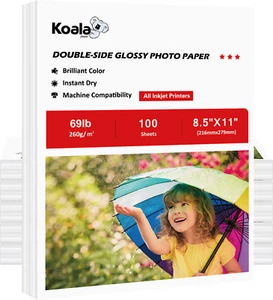 Lot Koala Double Sided Photo Paper Glossy 69lb 8.5x11 13x19 for Inkjet Printer - Picture 1 of 6