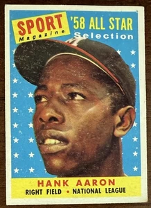 1958 TOPPS HANK AARON ALL-STAR BASEBALL CARD #488 READ DESC - Picture 1 of 21