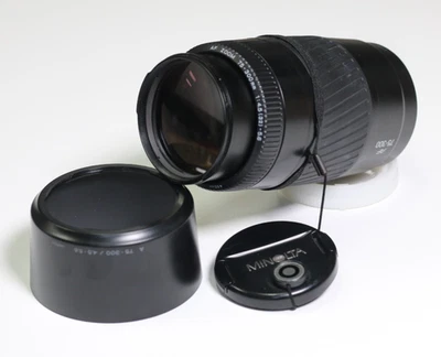 Lente Konica Minolta zoom AF 75-300 mm f/4,5-5,6 SLR #249 Foto 1 de 4