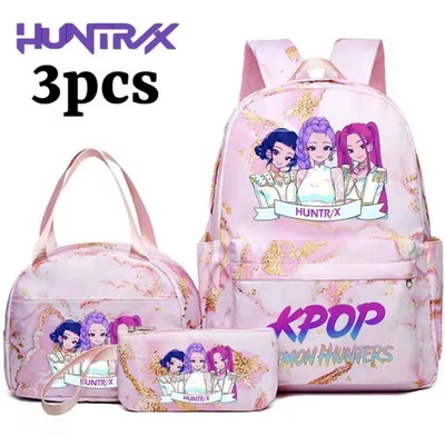 K-POP DEMON HUNTER 3 Set Rucksack, Tasche und Mäppchen Demon Hunters Jäger - Bild 1 von 2