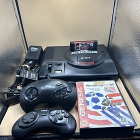 Sega Genesis Console Bundle Model 1601 2 Controllers 2 Games Tested World Cup
