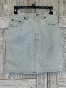 Calvin Klein Jeans Denim Mini Skirt Light Blue Size 8 Made USA - Picture 1 of 6