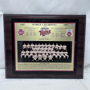 1987 Minnesota Twins World Series Championship Team Plaque Schmidt Beer 15 x 12" - Picture 1 of 8