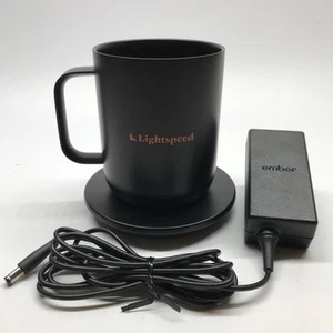 Taza inteligente Ember control de temperatura 2 negra 10 oz logotipo de velocidad de luz - Imagen 1 de 8