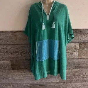 Lands' End Women's Terrycloth Hooded Swim Cover-up Dress w Pocket Size L/XL (S1) - Picture 1 of 9