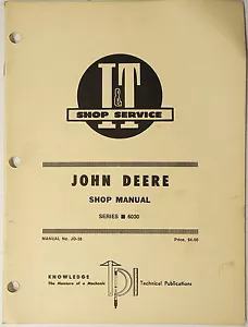 John Deere 6030 Serie Trattore I&T Shop Manuale Pub n. Servizio riparazione JD-38 - Foto 1 di 1