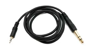 Audio Kabel 150 cm Stereo AUX Klinke 6,35 mm Stecker zu 3,5 mm Stecker Schwarz - Bild 1 von 10