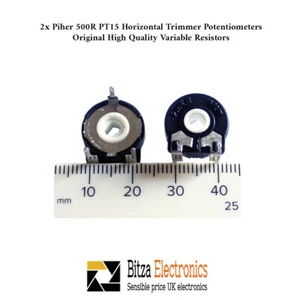 2x Piher PT15 15mm Trimmer Potentiometer Horizontal 500R Variable Resistor PCB - Picture 1 of 1