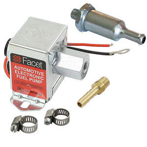 Facet FEP42SV Cube Electric Fuel Pump 1.5-4 Psi, Includes Clamps/Fittings/Filter