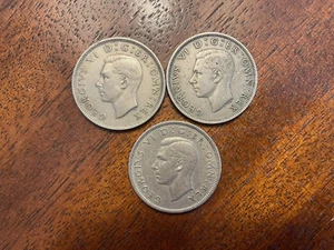 George VI Two Shilling - Set of 3 - 1948,1948,1951 - Picture 1 of 7