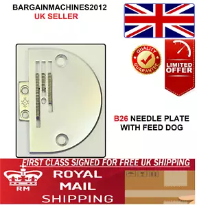 B26 NEEDLE PLATE W/FEED DOG UNIVERSAL LOCKSTITCH INDUSTRIAL SEWING MACHINE PART - Picture 1 of 8