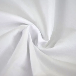 White Plain Polycotton Fabric Material Poly Cotton Dress Craft Clothing - Picture 1 of 3