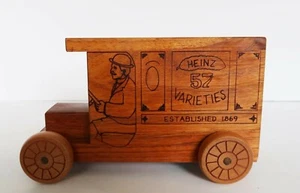 Vtg 1981 Heinz Toystalgia wooden pickle delivery van piggy bank - Picture 1 of 11