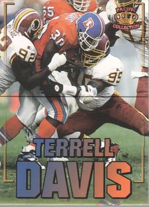 1995 Pacific Triple Folders Football Teams #12 Elway/Davis/Sharpe Denver Broncos