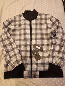 Shaquille O'Neal XLG Mens Reversible Wind ResBig &Tall Bomber Black/Plaid Sz XLT - Picture 1 of 14