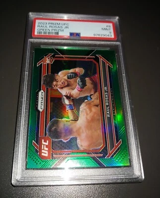 2023 Panini UFC Raul Rosas Jr Green Prizm RC #8 PSA 9 Rookie - Image 1 of 4