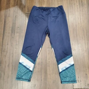 RBX Activewear Atlético Recortado Capri Leggings Mujer Mediano Azul sobre Azul Yoga - Imagen 1 de 8