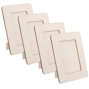 4 Pcs Clay Photo Frame Child Unfinished Wood Frames Paintable Picture - Picture 1 of 12