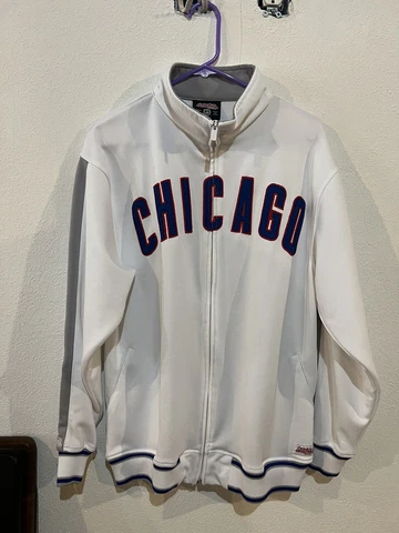 Chicago Cubs Stitches Brand MLB Zip Up Sweater Jacket Womans Size- Medium Cover