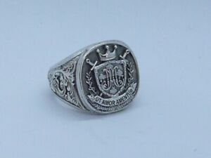 COAT OF ARMS RING IN 925 STERLING SILVER ANELLO STEMMA CAVALIERE