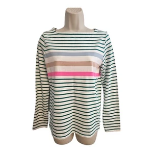Boden Girls Multicolor Striped Boatneck Long Sleeve Shirt Top Size 13-14Y NEW - Picture 1 of 13