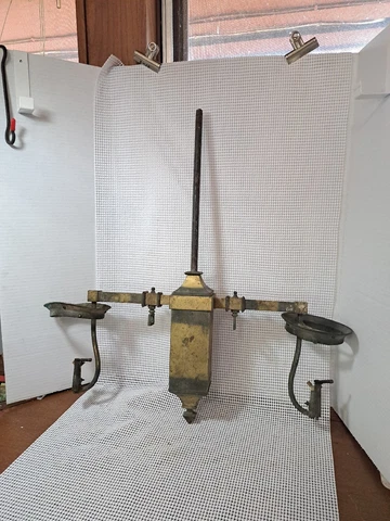 2 Arm Brass Hanging Gas Ceiling Light Fixture Chandelier, For Parts  Restoration Cover