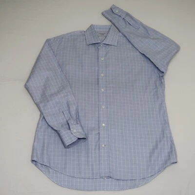 Camisa Ledbury Hombre 17-36 Azul Blanco Cuadros Calce Ajustado Manga Larga Abotonada Foto 1 de 4