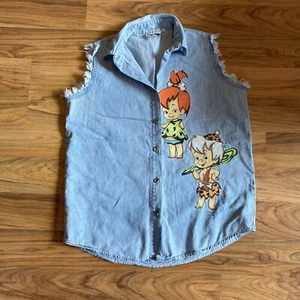 De Colección Jerry Leigh Guijarros y Bam Bam Picapiedra Denim Botón M - Falta Botón - Imagen 1 de 6