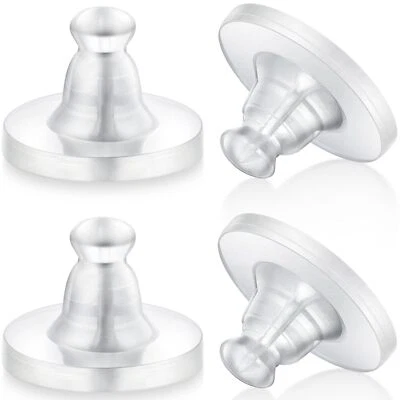 Respaldos para pendientes de goma, 100 piezas Respaldos para pendientes transparentes suaves para tachuelas, Hipoalergénicos Foto 1 de 4