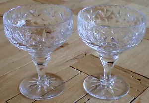 2 RARE Vtg Edinburgh Scotland Hand Cut Crystal 5" Glasses Champagne Wine Dessert - Picture 1 of 7