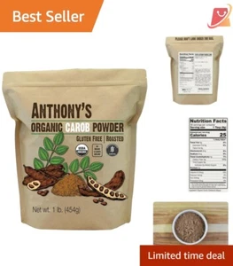 USDA Organic Carob Powder, Gluten Free & Non-GMO - 16 oz for Baking & Smoothies - Picture 1 of 7