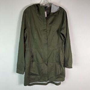 The North Face NWOT Women's Hooded Long Windbreaker Army Green Jacket M